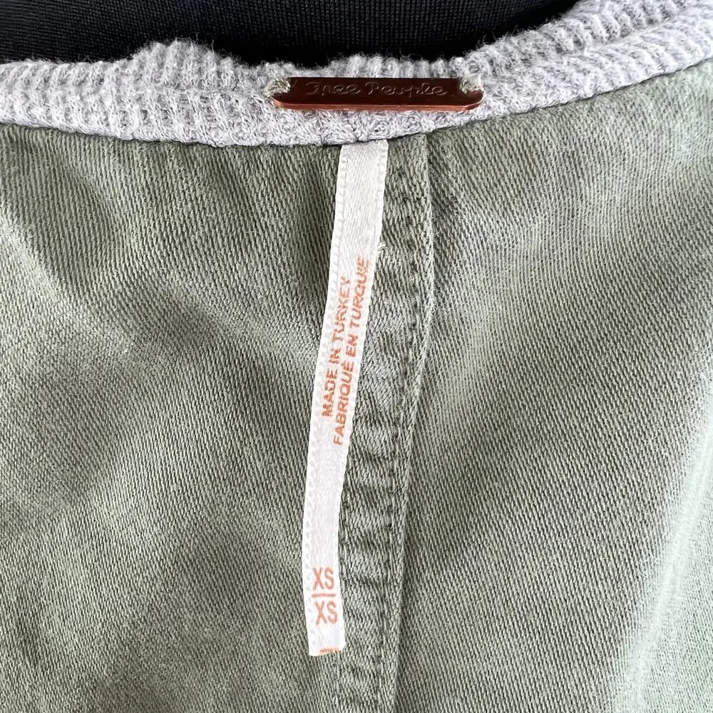 Free People Weekend Wanderer Jacket Knit Hood Military Army Western Tribal XS - Picture 6 of 8